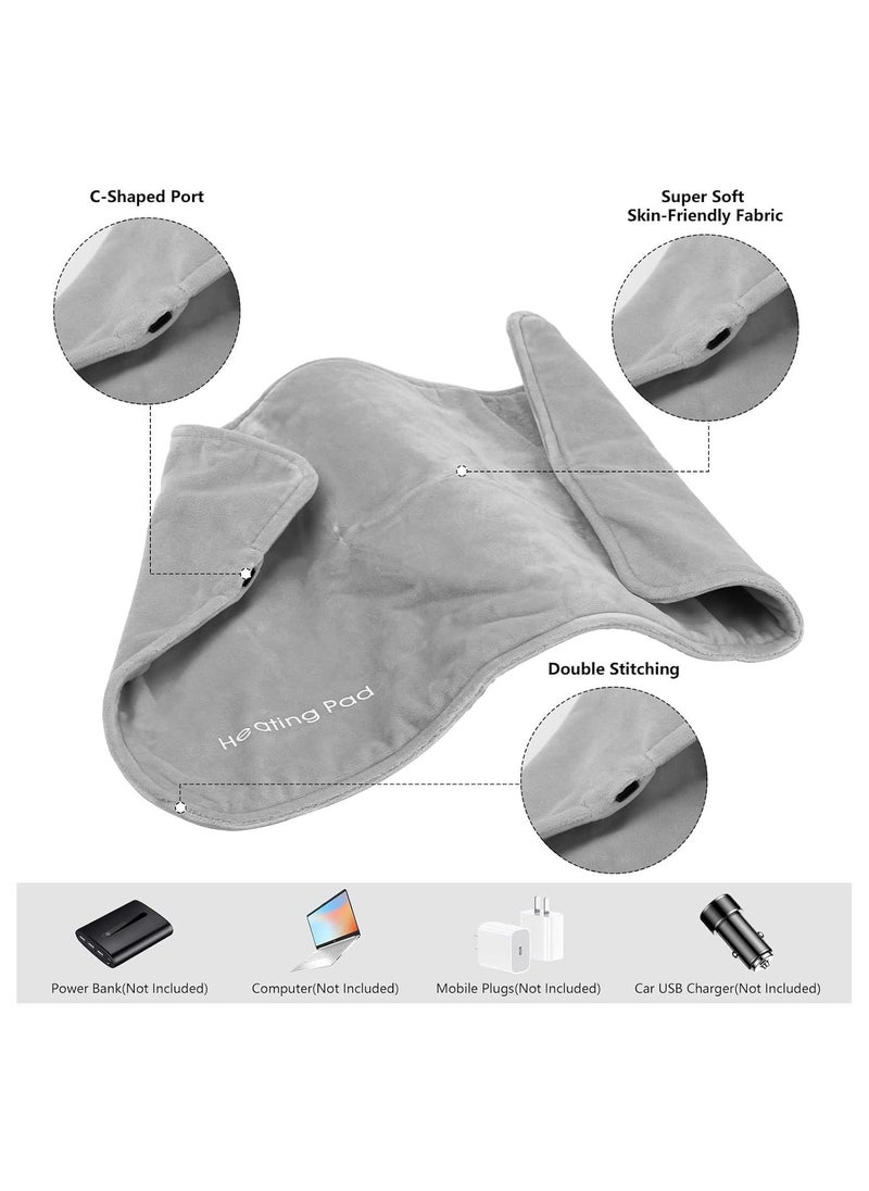 Generic - Electric Heating Pad for Back Neck Shoulders, USB Heat Pads for Back Pain Relief and Cramps Relief, Portable Car Travel Electric Thermostatic Heat Mat with Storage Bag, 30 x 60cm - Image 1