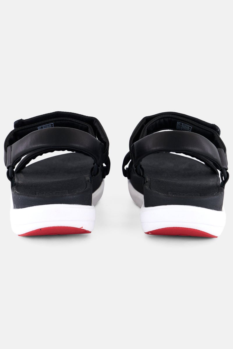 FitFlop Women Z Strap Velcro Closure Sandals, Black/White  - Image 2