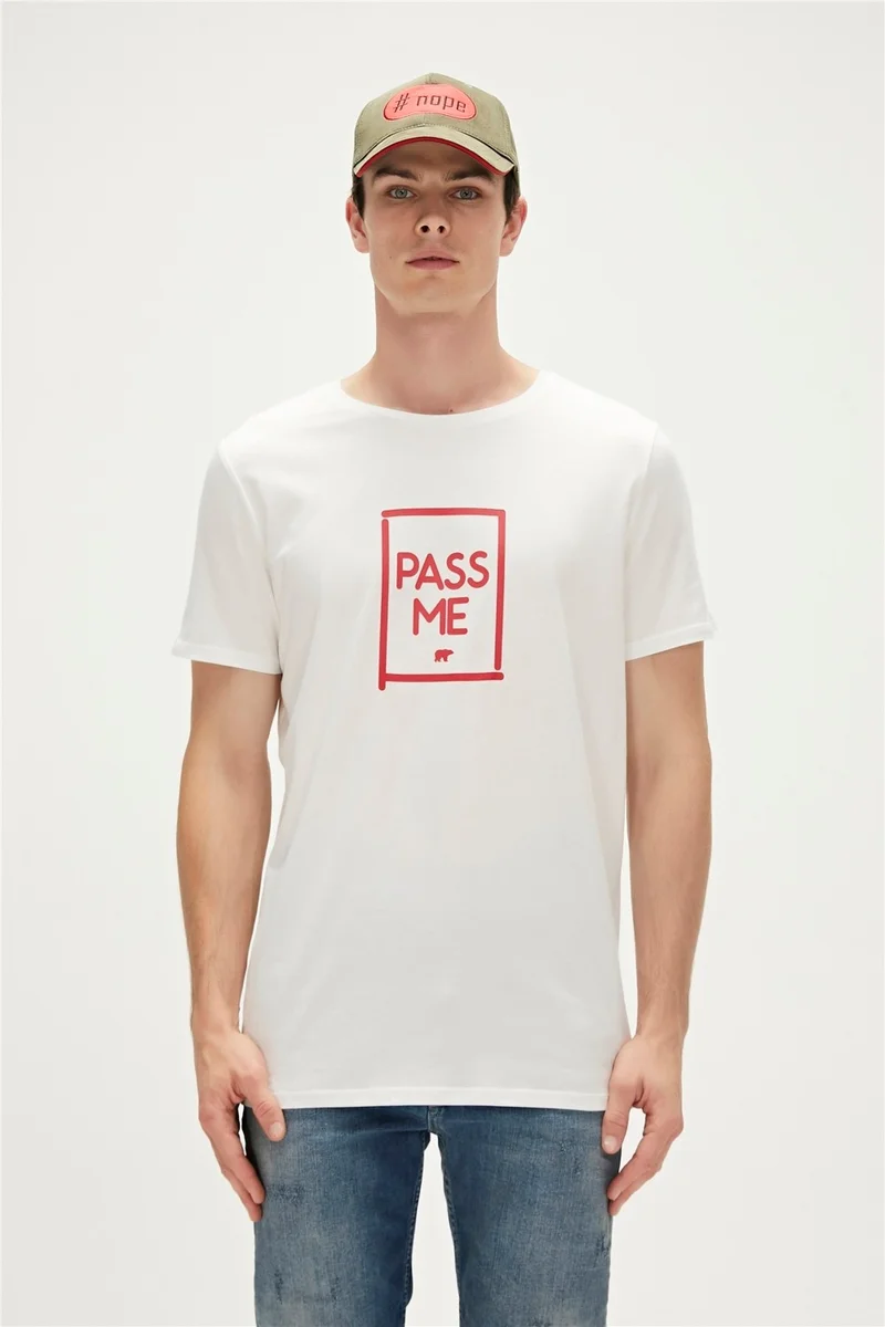 باد بير PASS ME T-SHIRT White Men's T-Shirt 23.01.07.022-C04