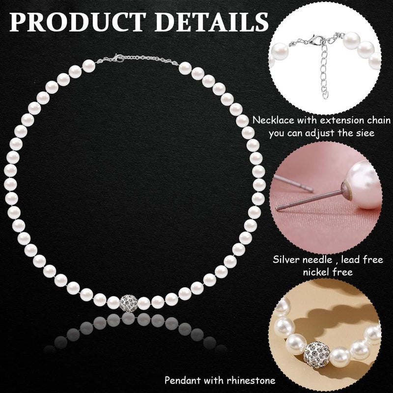 HANNEA® Pearl Choker Necklace Set for Women, Elegant Jewelry with Bracelet and Stud Earrings, 4 Piece Gift Set for Birthday, Raksha Bandhan, Sister, Girls, Wife - Image 2