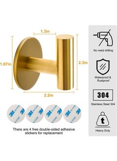 CityRiya-Long Adhesive Hook Self Adhesive Wall Hooks Heavy Duty Waterproof Adhesive Hooks for Hanging Towel Holder Coat Hooks Wall Mounted for Bathroom Kitchen  - Image 2