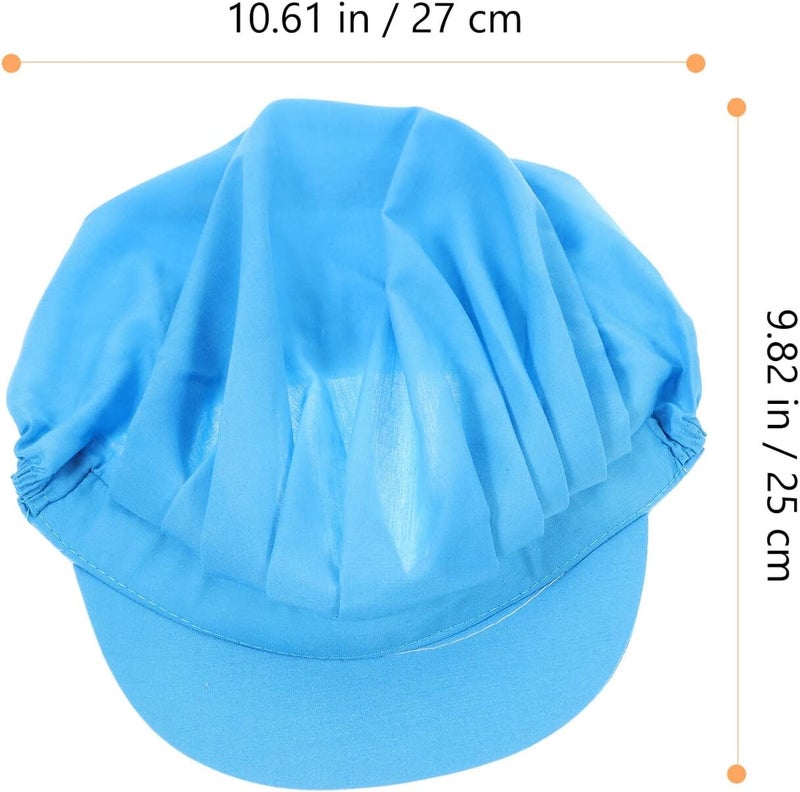 Unisex Chef Hat Food Service Hair Net Cooking Kitchen Work Cap Breathable Mesh Protective Hair Cover for Restaurant and Home Use Blue - Image 2