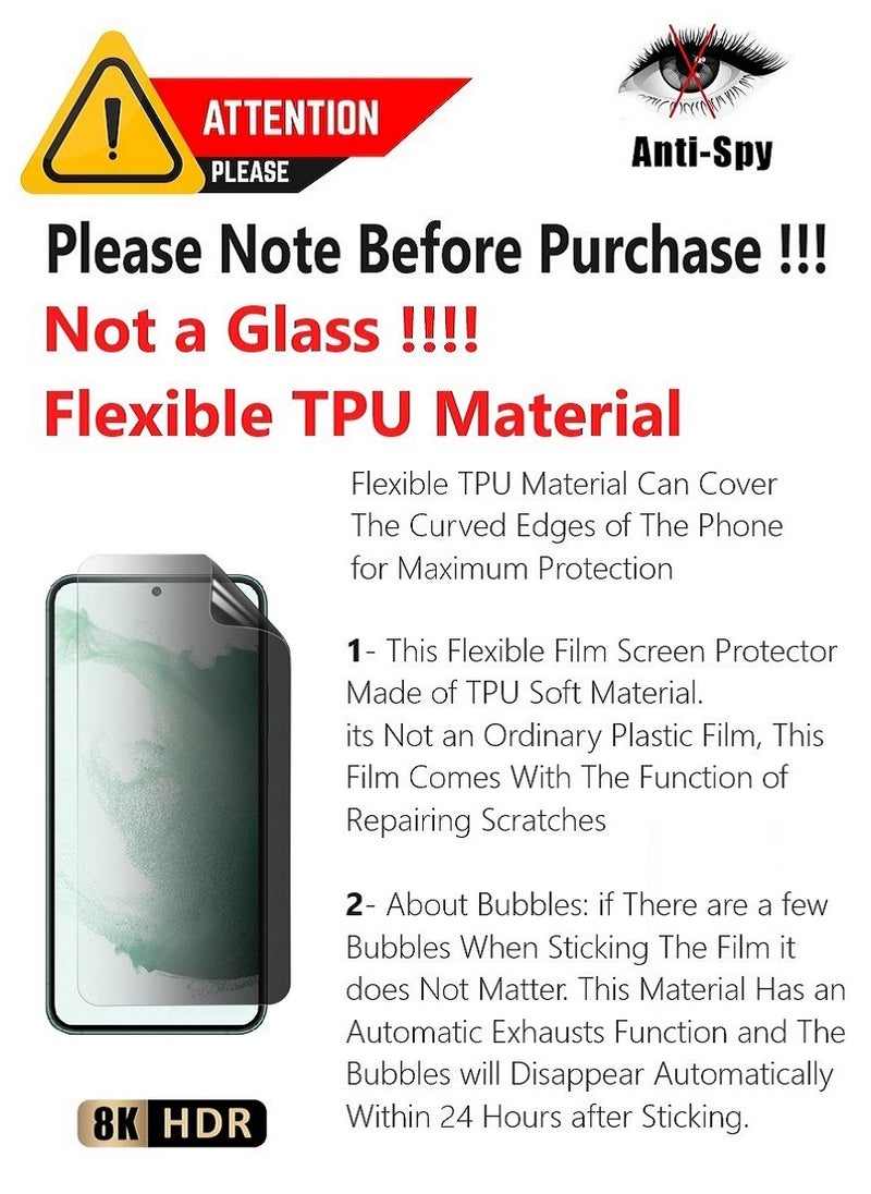 Unipha Flexible TPU Anti-Spy Privacy Screen Protector Designed For Samsung Galaxy S22 Plus 5G Self Healing Unbreakable HD Film - Image 2