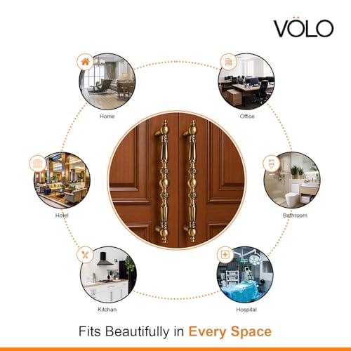 VOLO Main Door Handle/Door Handles for Main Door/Glass Door Handle/Pull Handles, for Home/Office/Hotels (Antique Brass)(Rajwadi Handle) (12" (300mm), 1) - Image 4