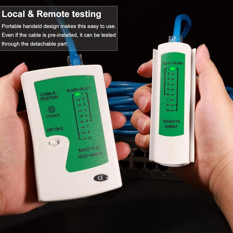 Cp Tech Network Cable Tester, RJ45 And RJ11 Lan Tester, LED Indicators RJ12 CAT5 CAT 6 UTP Ethernet. (Tester) - Image 3