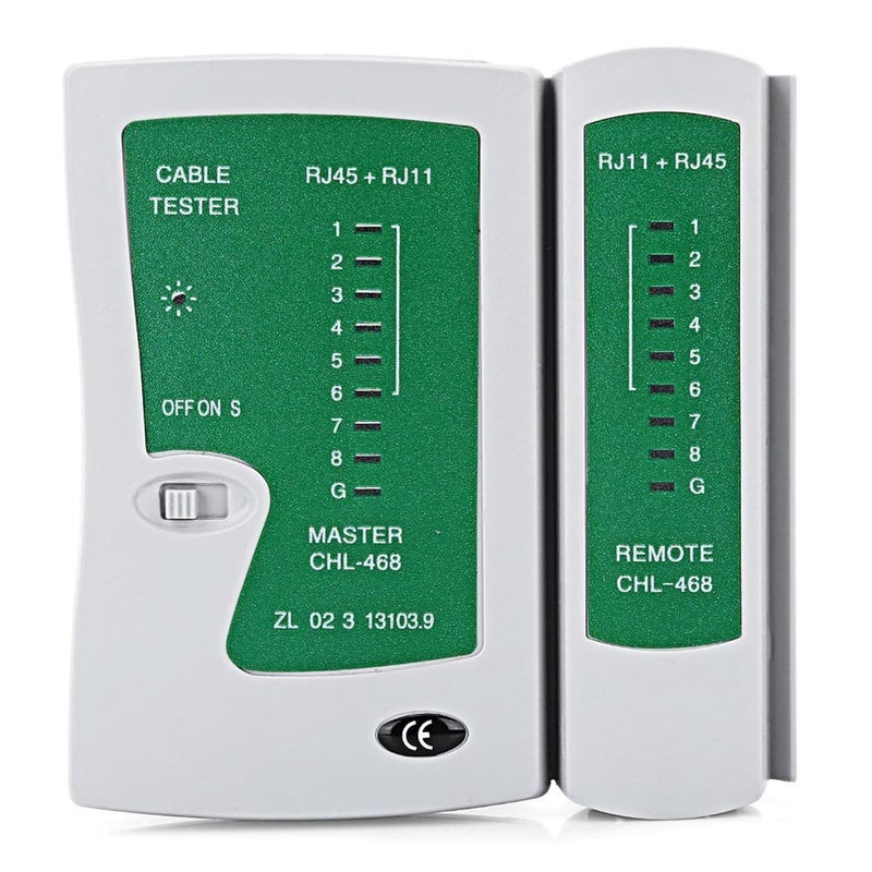 Cp Tech Network Cable Tester, RJ45 And RJ11 Lan Tester, LED Indicators RJ12 CAT5 CAT 6 UTP Ethernet. (Tester) - Image 1