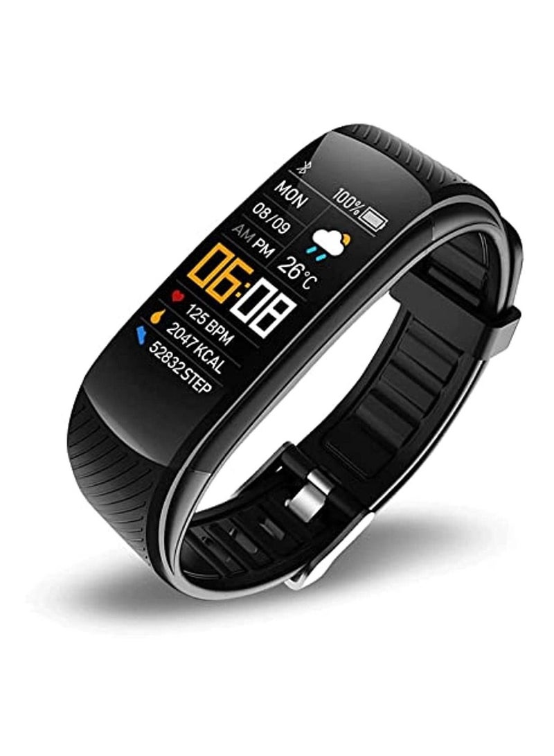 Fitness Tracker Smart Bracelet With Body Temperature Thermometer Oxygen Heart Rate Blood Pressure Monitor Sleep Monitor Step Calorie Counter Pedometer Ip67 Waterproof  - Image 1