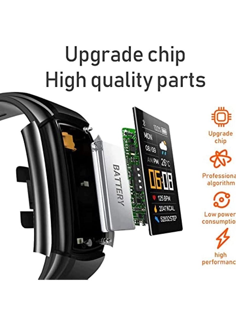 Fitness Tracker Smart Bracelet With Body Temperature Thermometer Oxygen Heart Rate Blood Pressure Monitor Sleep Monitor Step Calorie Counter Pedometer Ip67 Waterproof  - Image 2