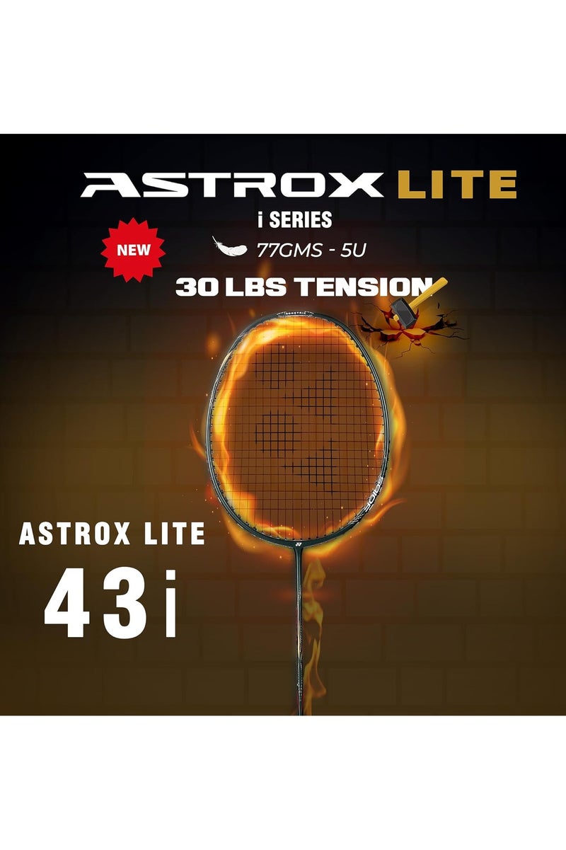 Astrox Lite 43i Badminton Racquet | Color: Dark Green | Size: Standard | Material: Graphite | Grip Size: G4 5U | Lightweight | Isometric Head Shape | Solid Frame & Slim Shaft