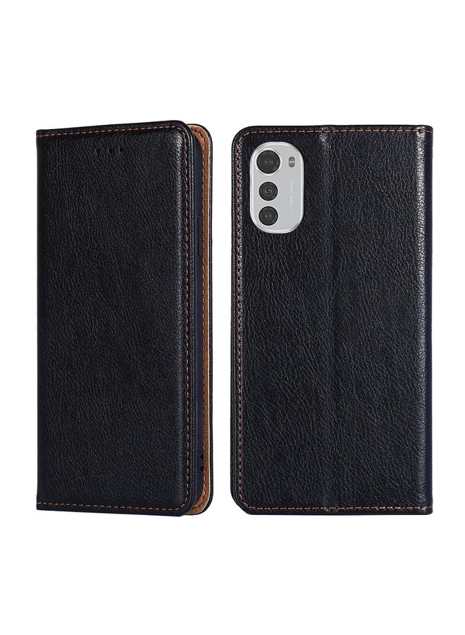 S-TOP Case For Motorola Moto E32 4G Gloss Oil Solid Color Magnetic Leather Phone Case - Image 1