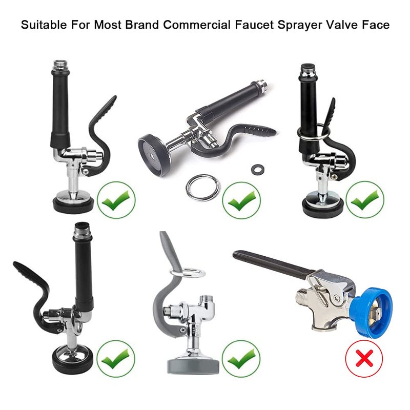 KOLLNIUN KOLLNIUN Spray Valve Repair Kit  1.42 GPM Pre-rinse Spray Face and Spray Head Ring for All Commercial Faucet Sink Dish Sprayer Valve  Bumper and Screw Repair Kit  Black (Spray Face & Bumper)  - Image 2