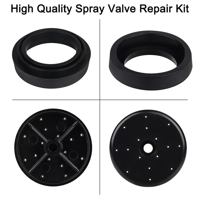 KOLLNIUN KOLLNIUN Spray Valve Repair Kit  1.42 GPM Pre-rinse Spray Face and Spray Head Ring for All Commercial Faucet Sink Dish Sprayer Valve  Bumper and Screw Repair Kit  Black (Spray Face & Bumper)  - Image 4