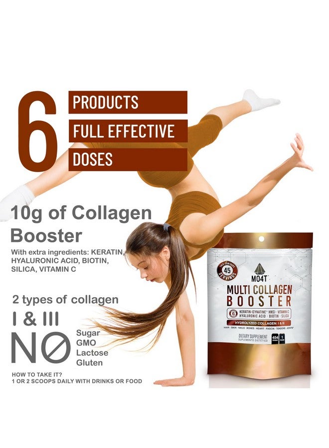 MOMOF4TRANSFORM MOMOF4TRANSFORM Multi Collagen Booster Powder - Extra Strength Collagen Supplement with Added Keratin, Biotin, Hyaluronic Acid, Vitamin C & Silica - Extra Nutrients for Hair, Nails,& Skin -1 Pound  - Image 5
