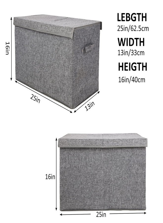 popoly Large Toy Box Chest with Lid, Collapsible Sturdy Toy Storage Organizer Boxes Bins Baskets for Kids, Boys, Girls, Nursery, Playroom, 25"x13" x16" (Linen Gray) - Image 4