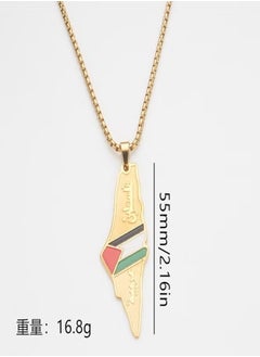Realfrog 2PCS Palestinian flags map necklace Exquisite accessories for men and women  - Image 2
