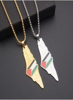 Realfrog 2PCS Palestinian flags map necklace Exquisite accessories for men and women  - Image 4