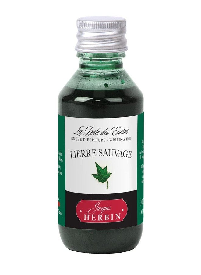 Jacques Herbin Ink Bottle (Lierre Sauvage - 100 ML) 17037T - Image 1