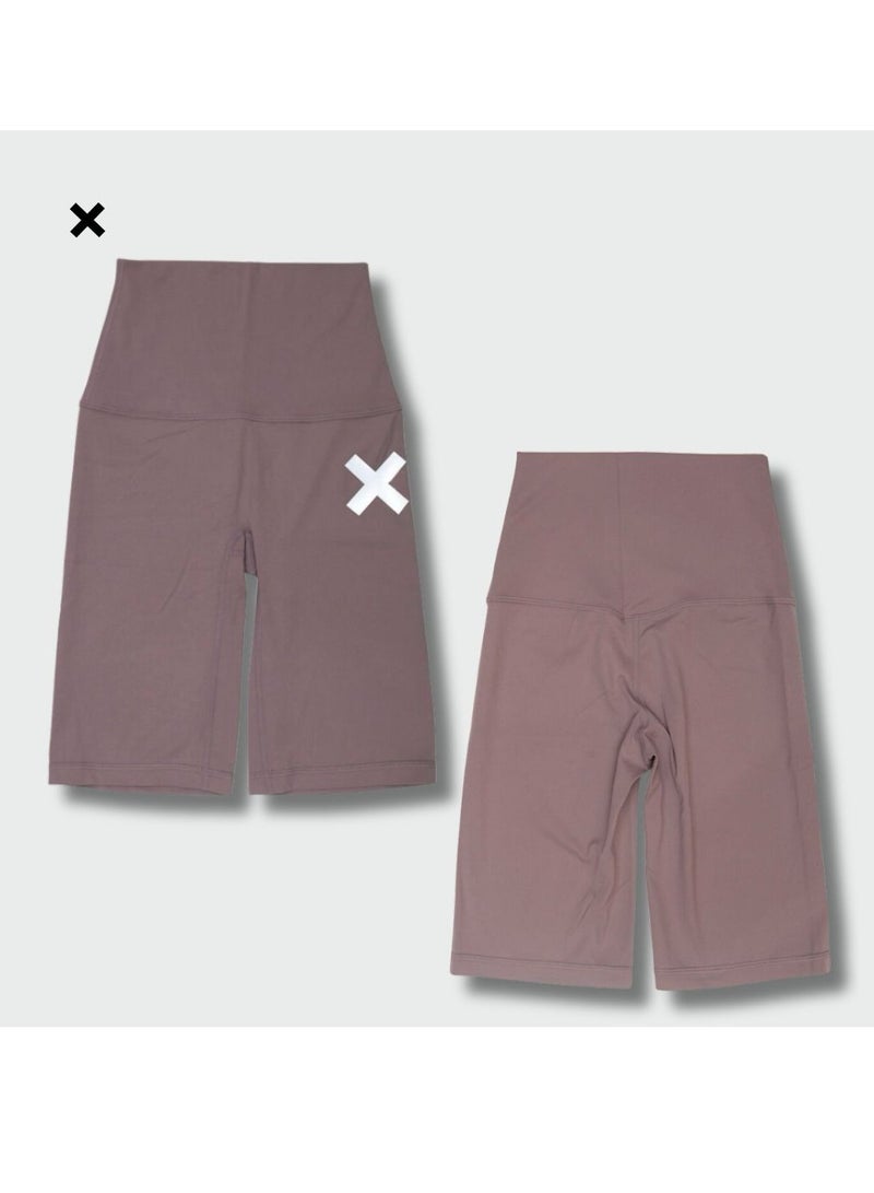 Perfect Fit Girls' Athletic High-Waisted Trendy , Soft & Stretchy  , Fitted & Comfy Biker Shorts – Mauve with White 'X' Logo (Pack of 3pc) 