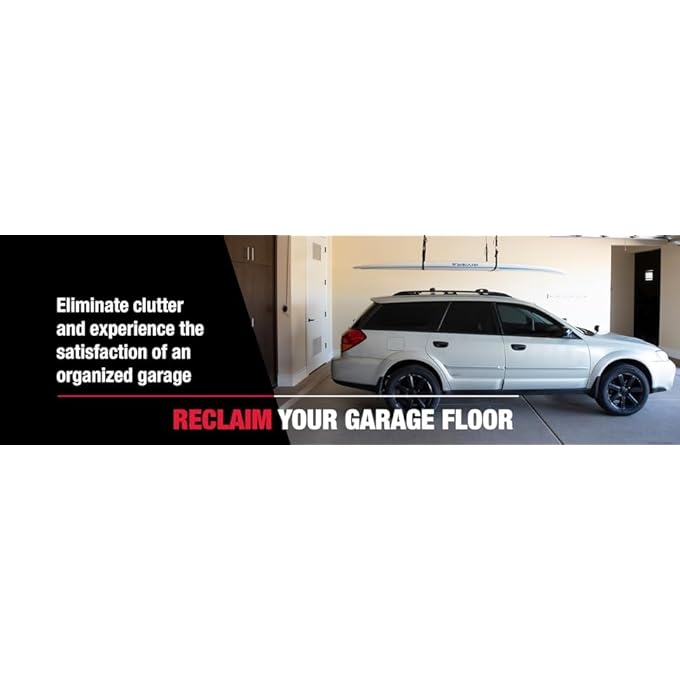 rayihni Hoister Lightweight Cargo Carrier Overhead Garage Storage 4-Point Hoist System for 60lb Carriers, Kayaks, Canoes, Surf & Paddle Boards, Storage (60lb Capacity, 10ft Ceiling), Model 7801 - Image 3