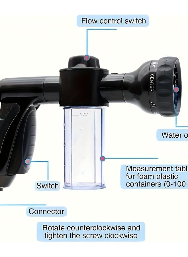 LK 029 Heavy Duty Pet Friendly Water Spray Gun Hose Connector For Dogs Cats Car Washing Outdoor Cleaning Black - Image 1