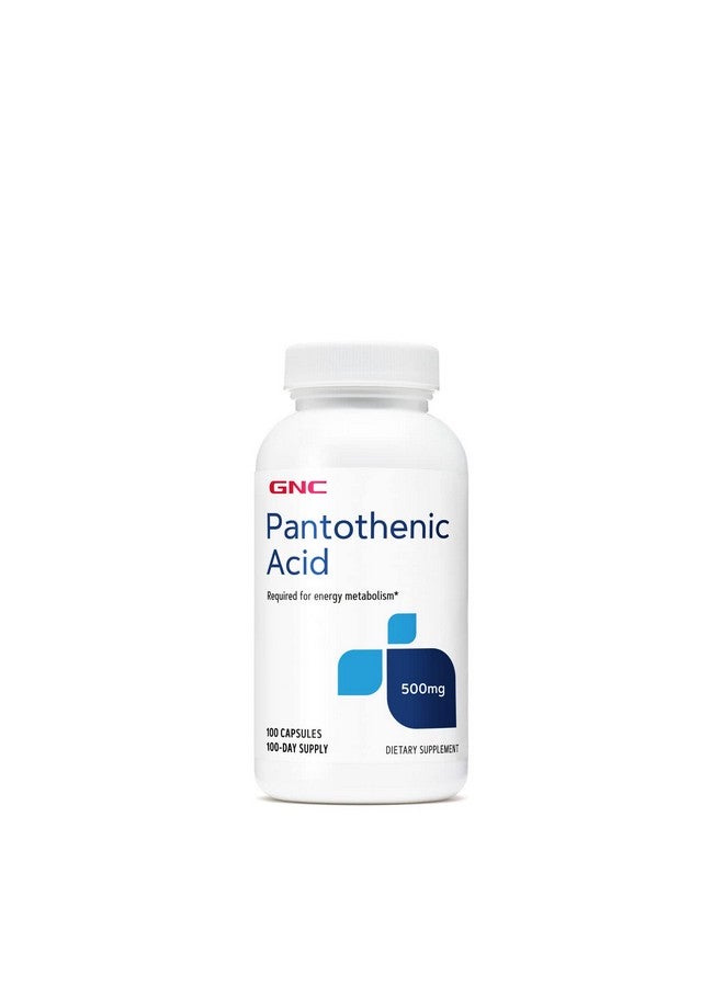 GNC Pantothenic Acid 500Mg 100 Capsules Supports In Energy Metabolism - Image 1
