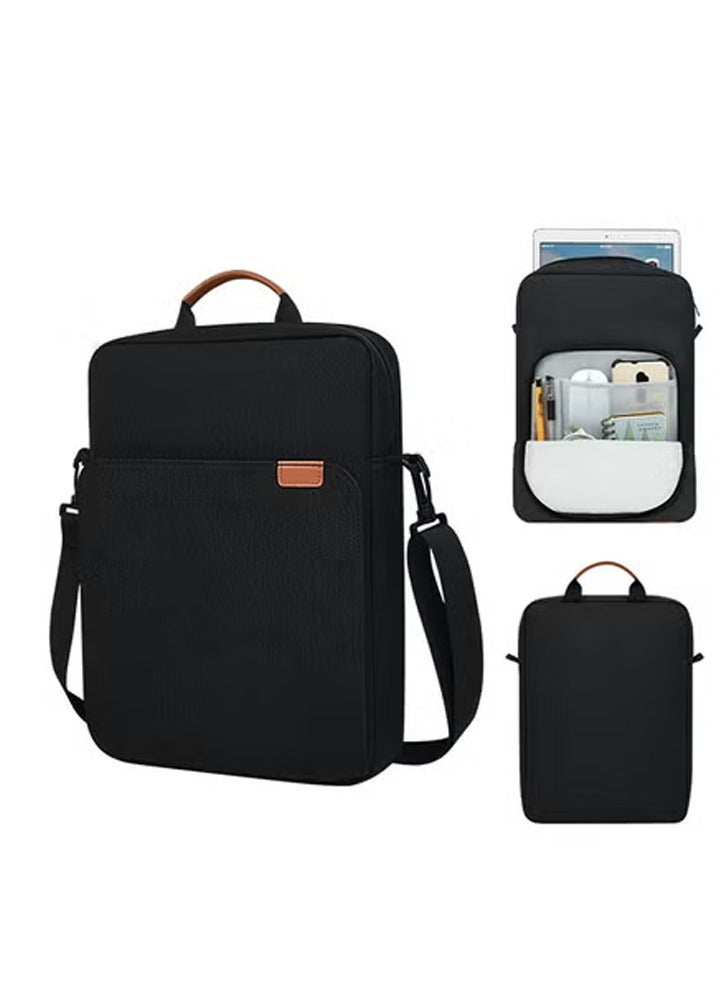 DUNISO حقيبة كم لوحي 12-13.3 بوصة، حقيبة كتف واقية، حقيبة تخزين قماش أكسفورد مقاومة للماء، يمكن تعليقها على كتف واحد، مع مقبض، مقاومة للخدوش ومقاومة للاهتراء، يمكن أن تستوعب - Image 1