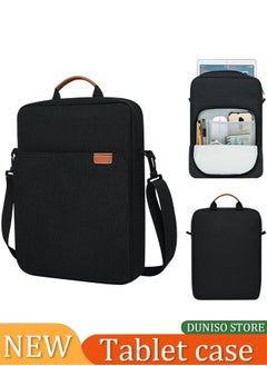 DUNISO Tablet Sleeve Bag, protective shoulder bag, Oxford cloth waterproof storage bag, can be hung on one shoulder, with handle, scratch resistant and wear resistant, can accommodate 13.3 inch tablet, black  - Image 1