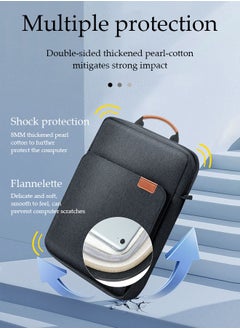 DUNISO Tablet Sleeve Bag, protective shoulder bag, Oxford cloth waterproof storage bag, can be hung on one shoulder, with handle, scratch resistant and wear resistant, can accommodate 13.3 inch tablet, black  - Image 5