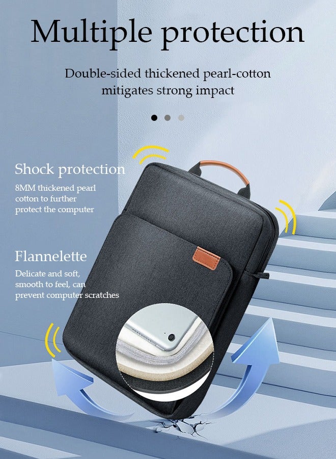 DUNISO حقيبة كم لوحي 12-13.3 بوصة، حقيبة كتف واقية، حقيبة تخزين قماش أكسفورد مقاومة للماء، يمكن تعليقها على كتف واحد، مع مقبض، مقاومة للخدوش ومقاومة للاهتراء، يمكن أن تستوعب - Image 5