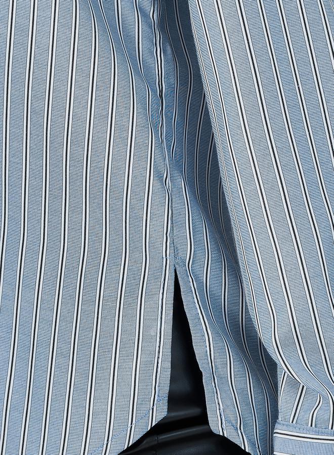 Styli Striped  Button Through Oversized Shirt  - Image 4