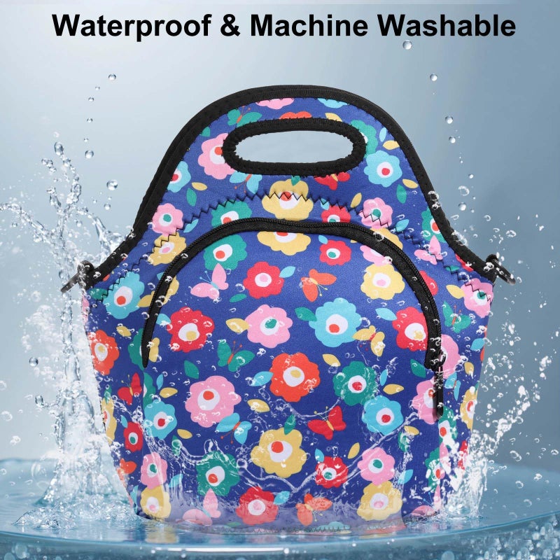 CILLA Neoprene Lunch Bag for Women Insulated Lunch Tote Bags Washable Lunch Container Box for Work Picnic Lightweight Meal Prep Bags for Men - Image 3