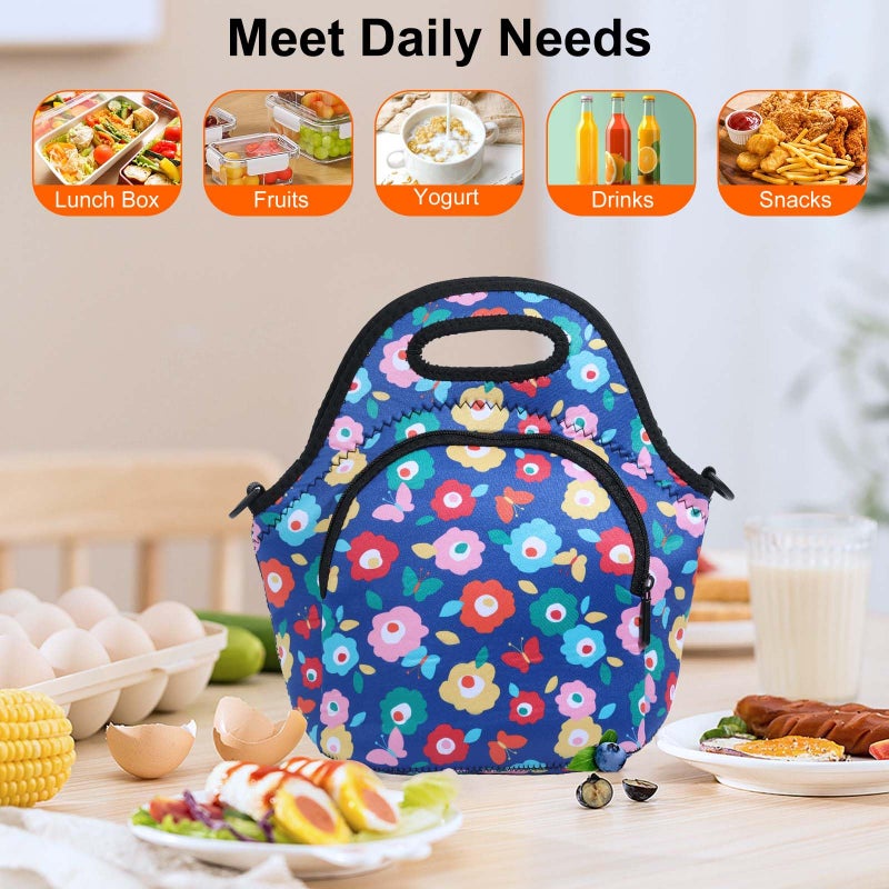 CILLA Neoprene Lunch Bag for Women Insulated Lunch Tote Bags Washable Lunch Container Box for Work Picnic Lightweight Meal Prep Bags for Men - Image 4