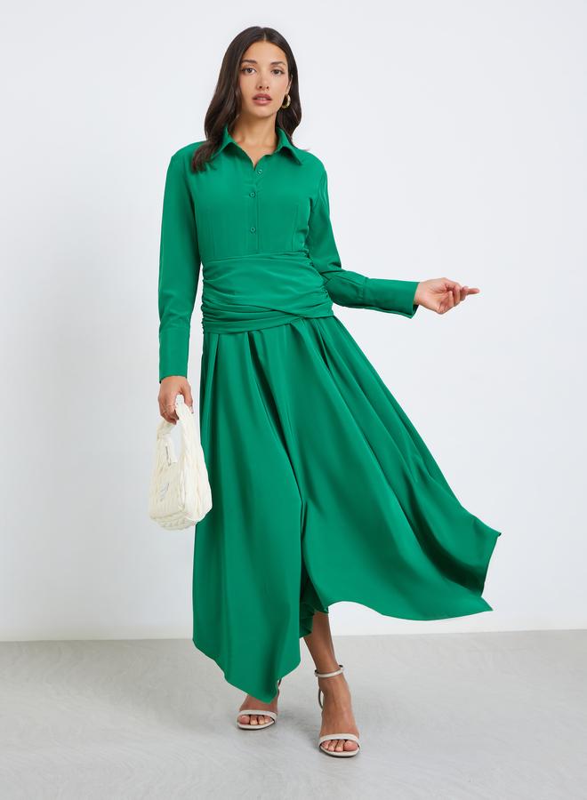 Styli Women Asymmetric Hem A-Line Maxi Dress - Image 1