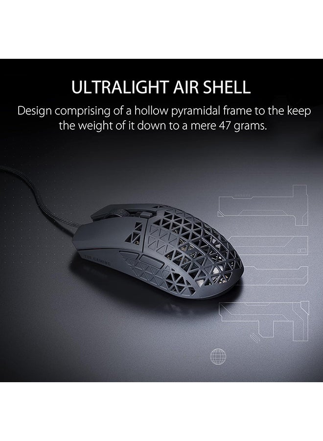 ASUS TUF Gaming M4 Air Lightweight Gaming Mouse | 16,000 dpi Sensor, Programmable Buttons, 47g Ultralight Air Shell, IPX6 Water Resistance, TUF Gaming Paracord and Low Friction PTFE Feet - Image 5