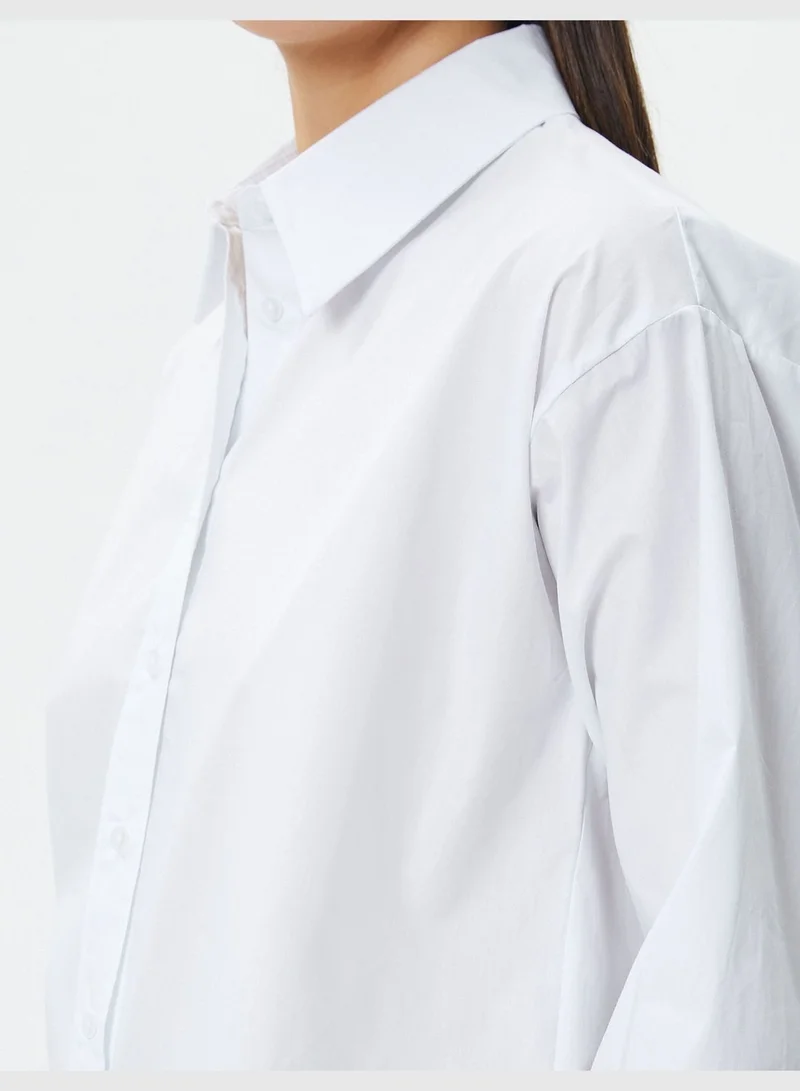 KOTON Cotton Buttoned Long Sleeve Basic Shirt