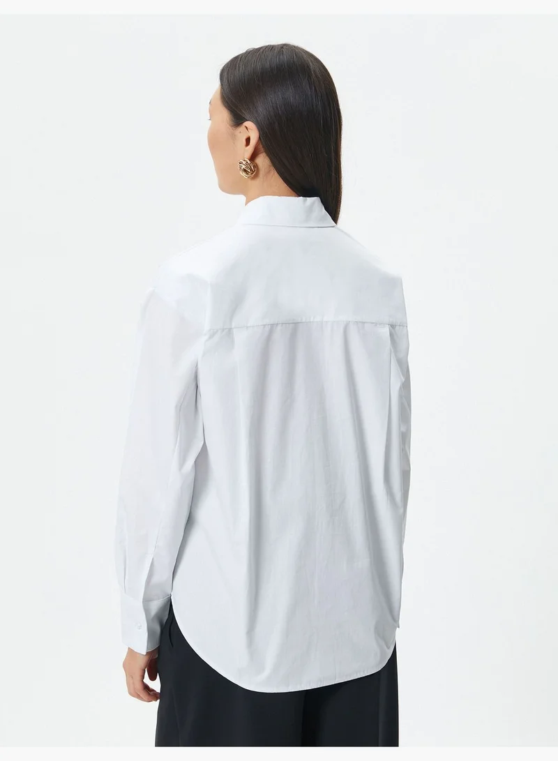 KOTON Cotton Buttoned Long Sleeve Basic Shirt