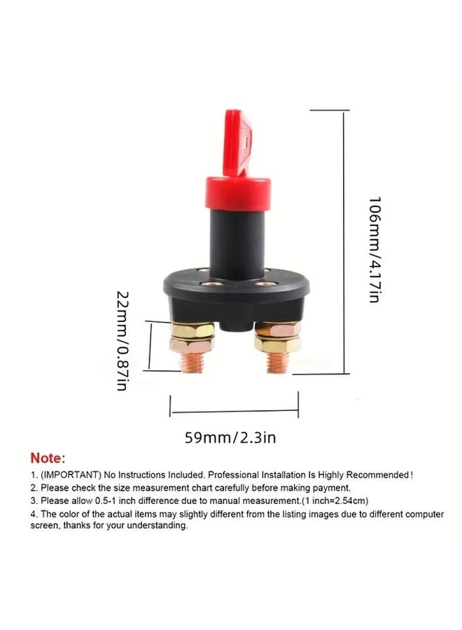 1 قطعة مفتاح فصل بطارية عالي التيار لقاطع العزل للقوارب والسيارات ومركبات ATV - Image 3