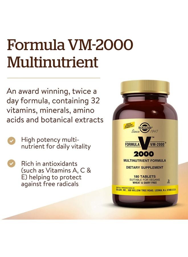 Solgar Formula VM-2000 Dietary Supplement - 180 Tablets - Image 5