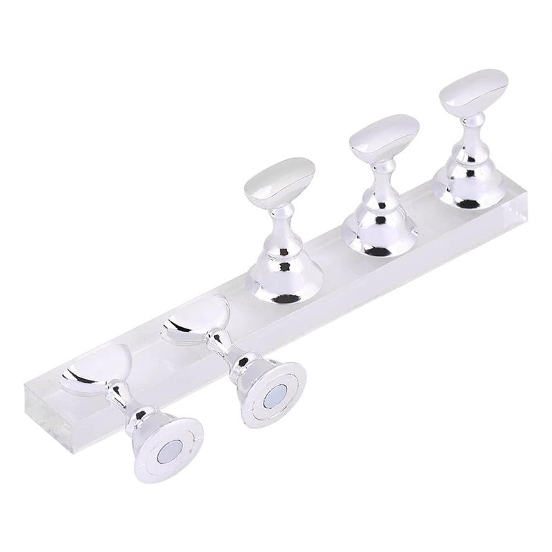 Nail Stand For Press On Nails Nail Display Stand Magnetic Nail Holder, Nail Holder for Painting Nails Acrylic -SILVER - Image 1