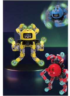 3 pcs Fluorescence Transformable Fidget Spinner Toy , Fidget Toys Switchable Expressions, Funny DIY , Spin Top Hand Finger Spinner , Creative Fingertip Gyro for All Ages ,Fingertip Spinning Toy