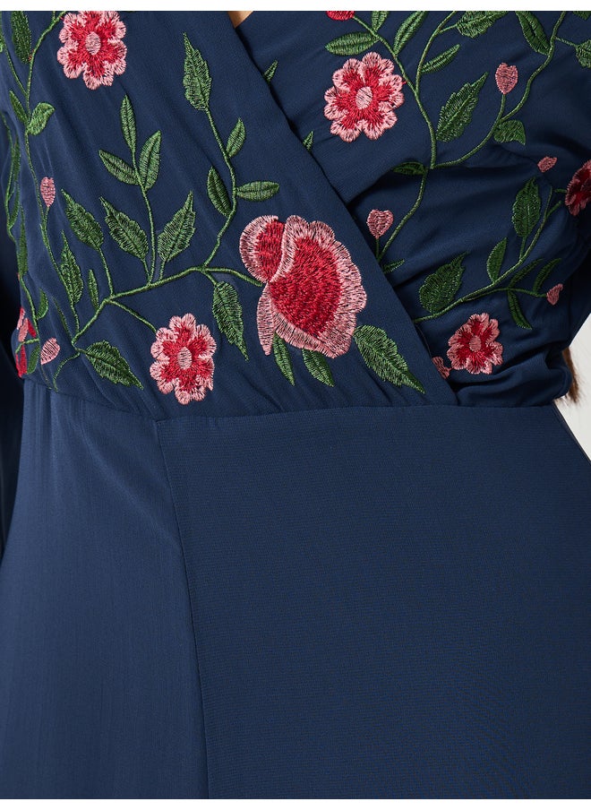 Styli Styli Embroidered Cape Sleeves Wide Leg Jumpsuit  - Image 3