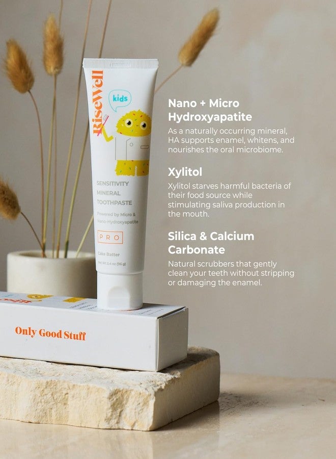 RiseWell PRO Kids Mineral Toothpaste - Micro & Nano Hydroxyapatite Toothpaste Kids - Made in USA, Natural and Safe to Swallow, Made by Dentist for Kid's Daily Oral Care (Cake Batter Flavor) - Image 4