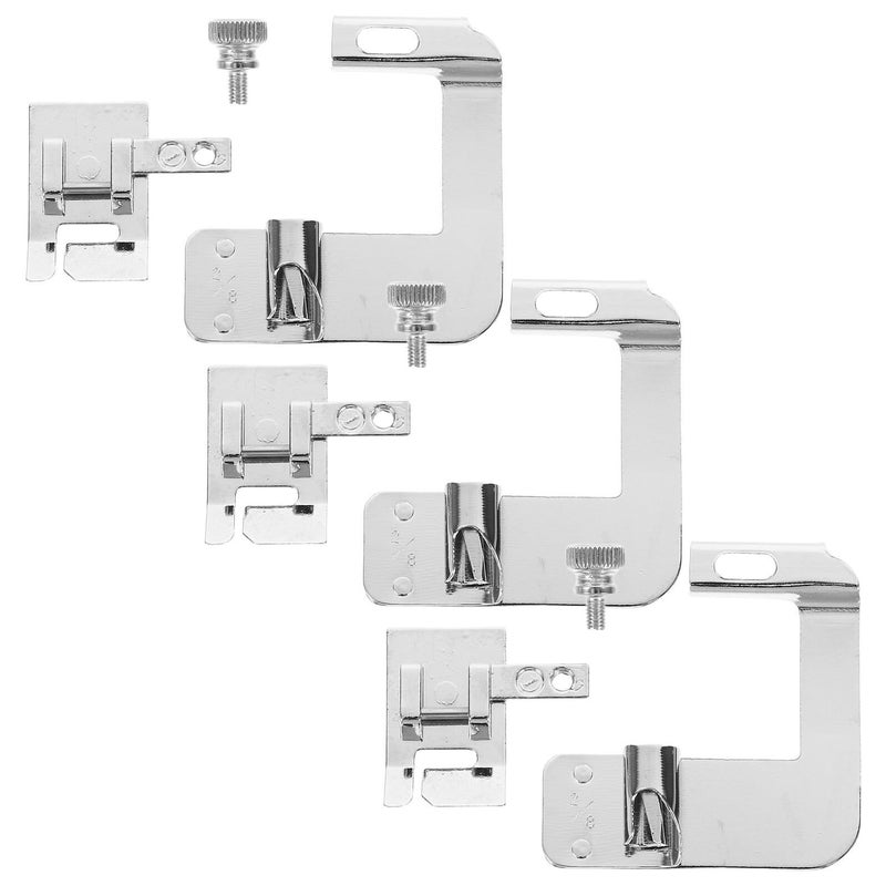 3 Pcs Universal Metal Rolled Hemmer Foot Set For Sewing Machines Multifunctional Hemmer Guide With 6mm Edge Folding Compatible For Home Sewing And Thick Fabric - Image 2