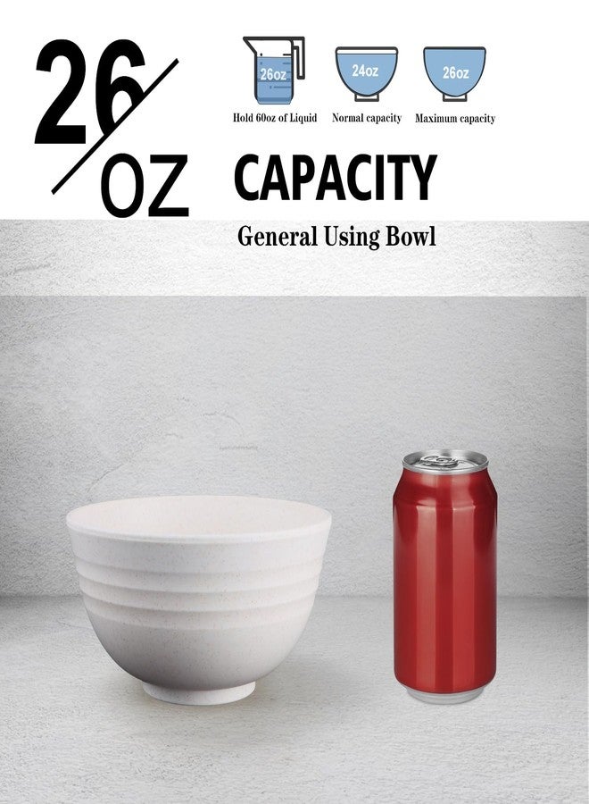 Wrova Wheat Straw Bowls Set of 8, Unbreakable White Cereal Bowl 26OZ, Microwave and Dishwasher Safe Oatmeal Bowls, Kitchen Bowl Suitable for Cereal,Salad,Snack (White) - Image 3