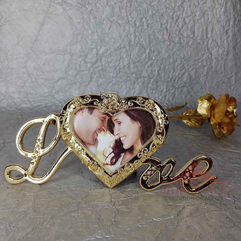 JAIPUR ACE JAIPUR ACE Artificial Flower Golden Rose with Beautiful Teddy Unique Presents Valentines Day Girls Birthday Best Girlfriend Wife Teddy Rose Bouquet Rose and Love Frame  - Image 4