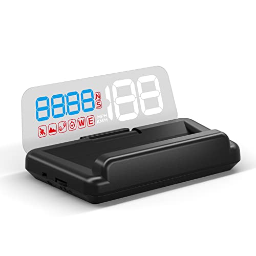 wiiyii Universal Car HUD Head Up Display T900, with Satellite Clock, Single Driving Time and Single Driving Distance, Work for All Vehicles - Image 1