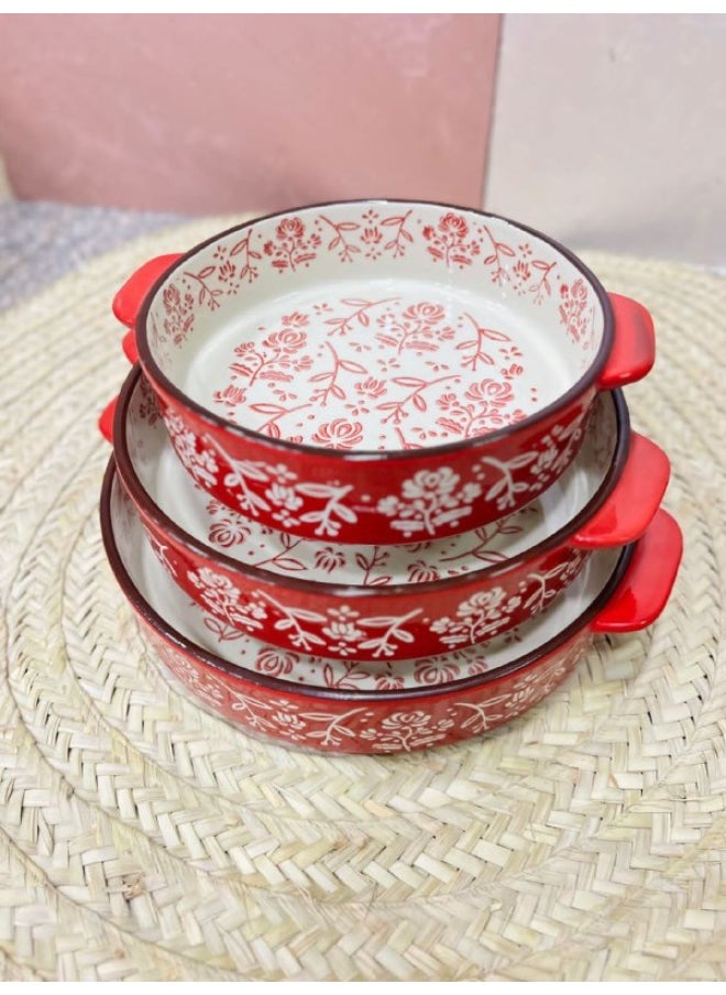 Generic 3-piece round porcelain casserole set  - Image 5