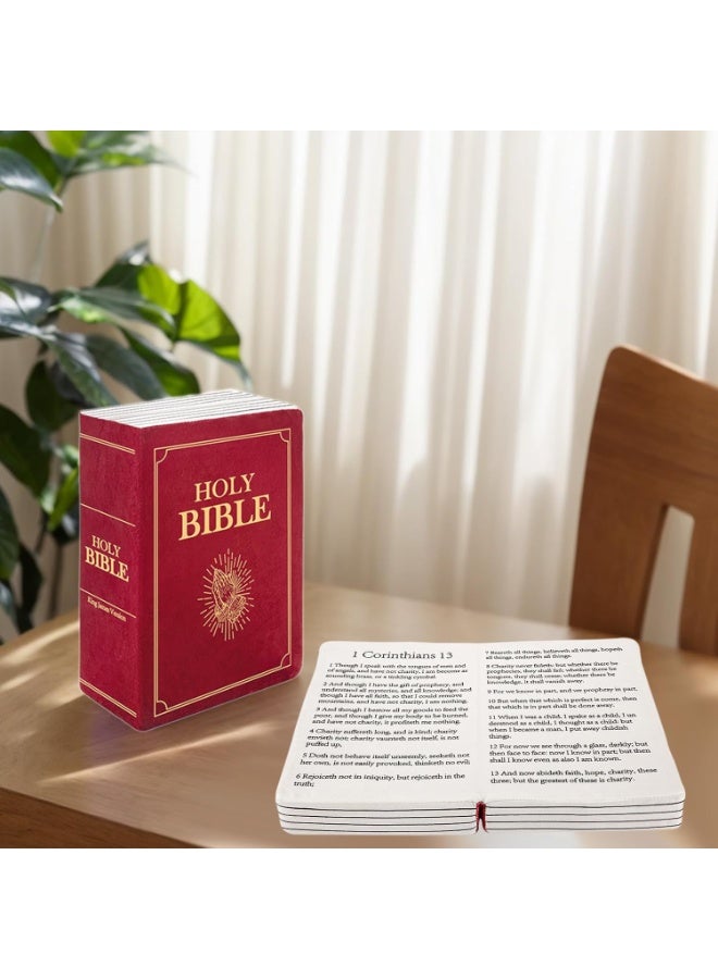 The Holy Bible Pillow Plush- Book Shape, Openable, Bible Verse Pillow (red), throw pillow - Image 4