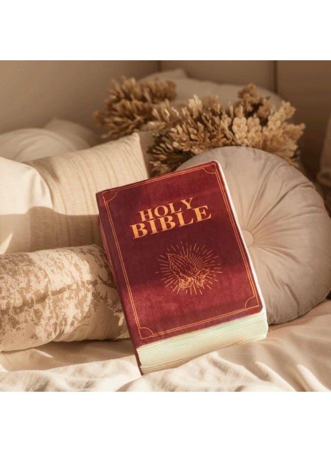The Holy Bible Pillow Plush- Book Shape, Openable, Bible Verse Pillow (red), throw pillow - Image 5