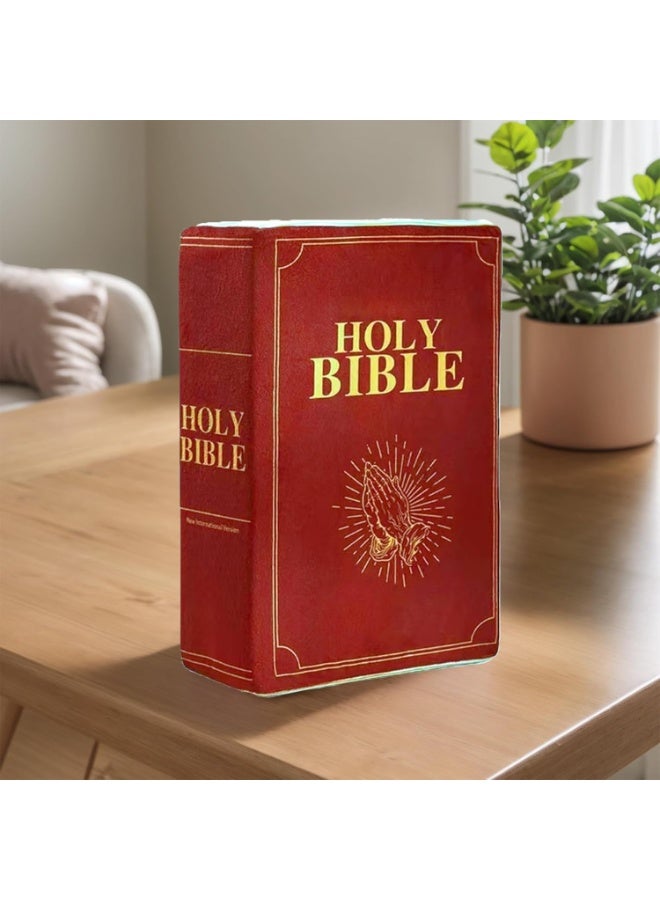 The Holy Bible Pillow Plush- Book Shape, Openable, Bible Verse Pillow (red), throw pillow - Image 2